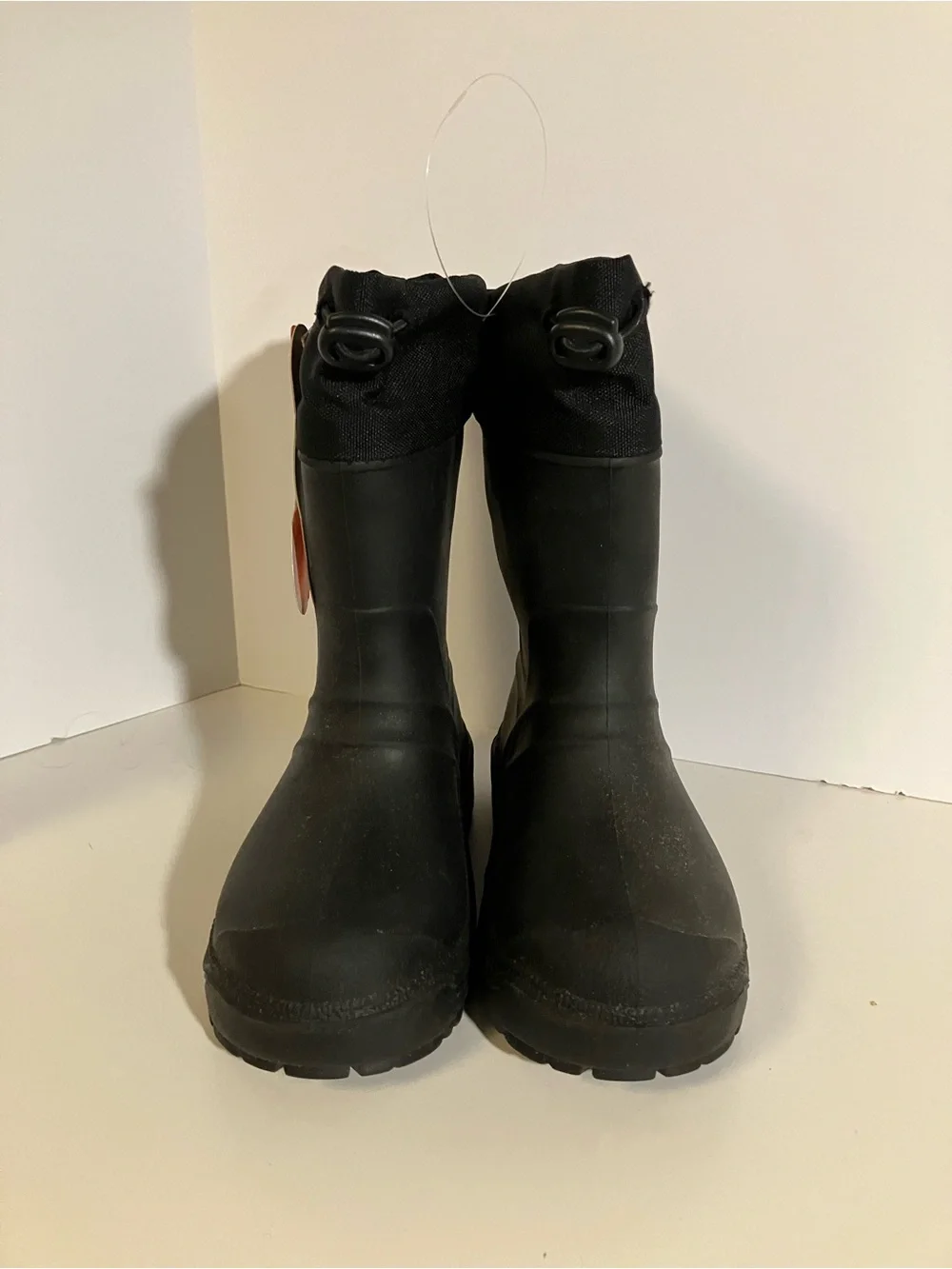 wonder nation Black Kids Winter Rain & Snow Boots with Drawstring Cuff